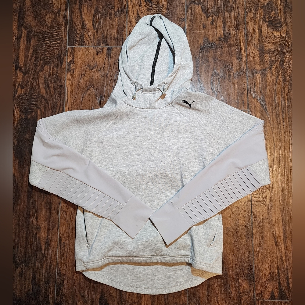 Puma Light Gray Hoodie with Drawstring